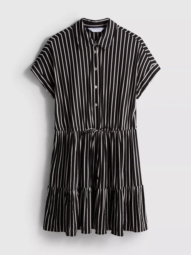 Mini-skjortekjole med lagdelte striper