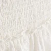 Mini-skjørt i bomull med lagvis design og broderi