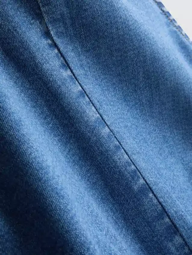 Minikjole i bomullsdenim med A-linje