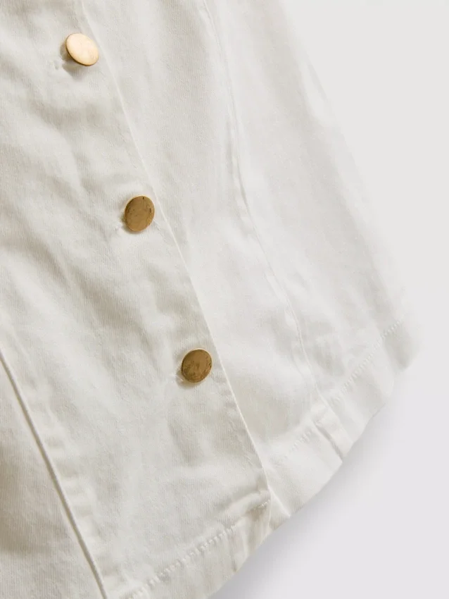 Minikjole i bomullsdenim med knapper