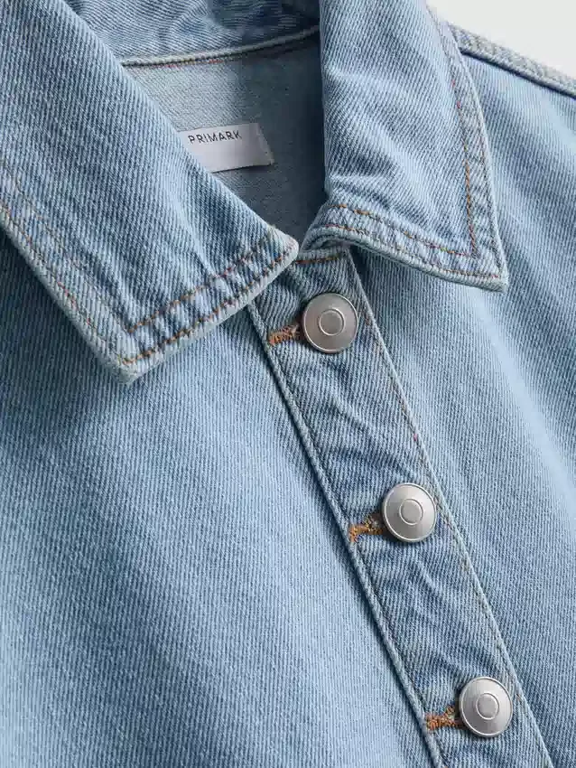 Minikjole i bomullsdenim med krage