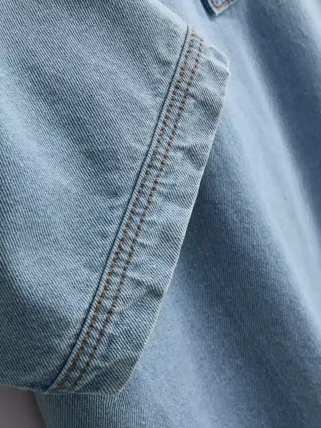 Minikjole i bomullsdenim med krage
