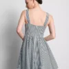 Minikjole med korsett i gingham-mønster