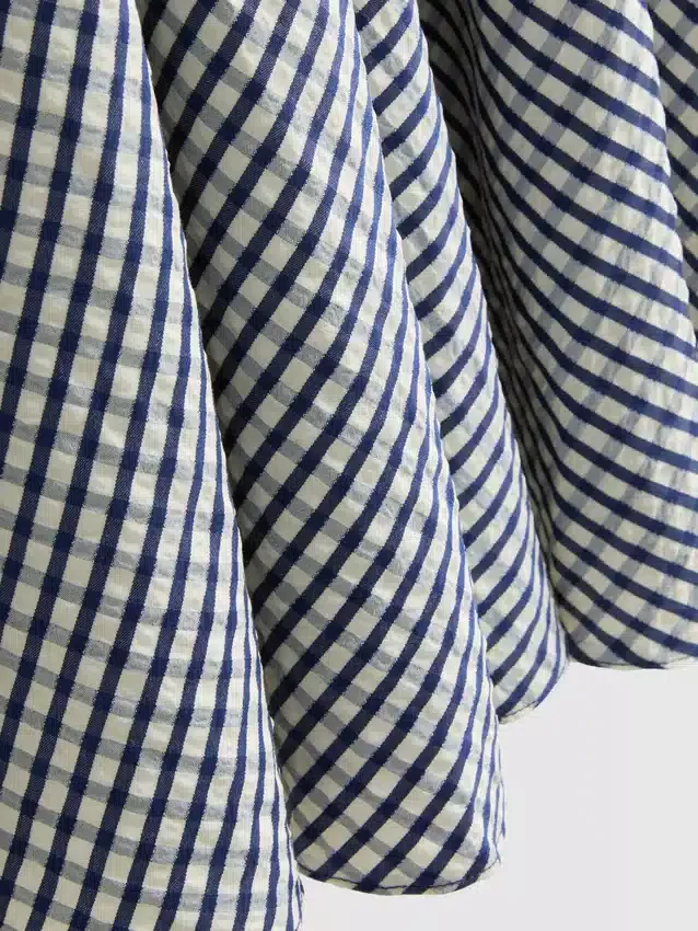 Minikjole med korsett i gingham-mønster