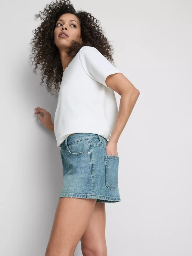 Minishorts i bomullsdenim