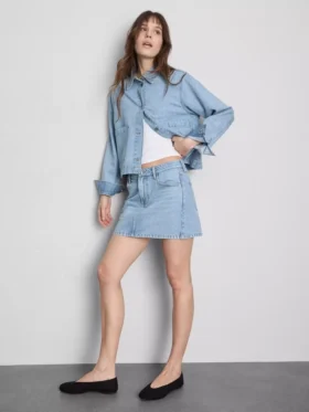 Miniskjørt i bomullsdenim