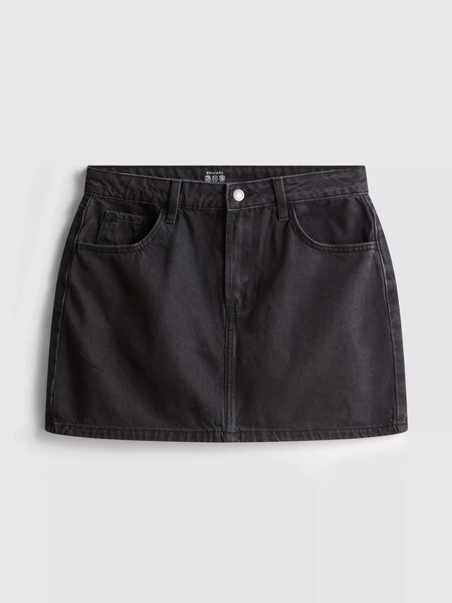 Miniskjørt i bomullsdenim