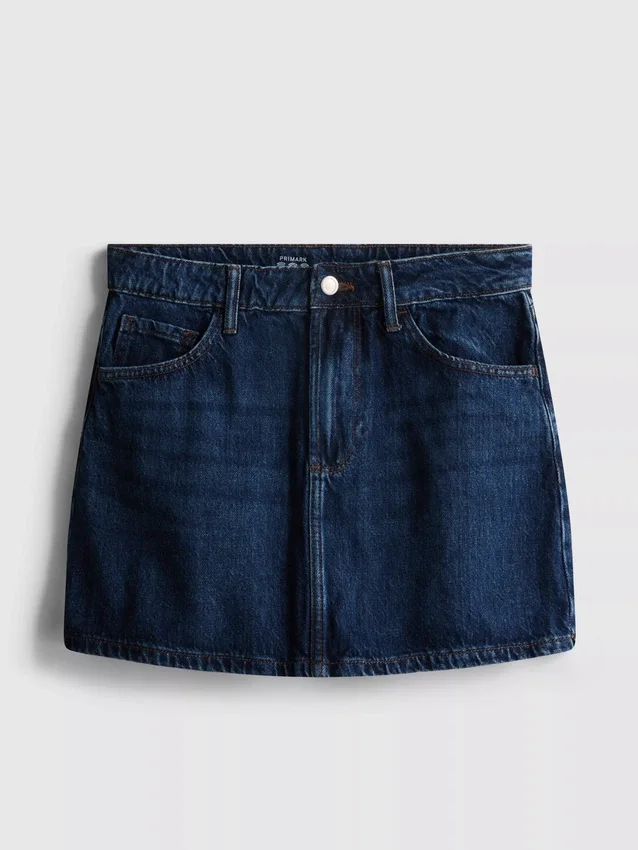 Miniskjørt i bomullsdenim