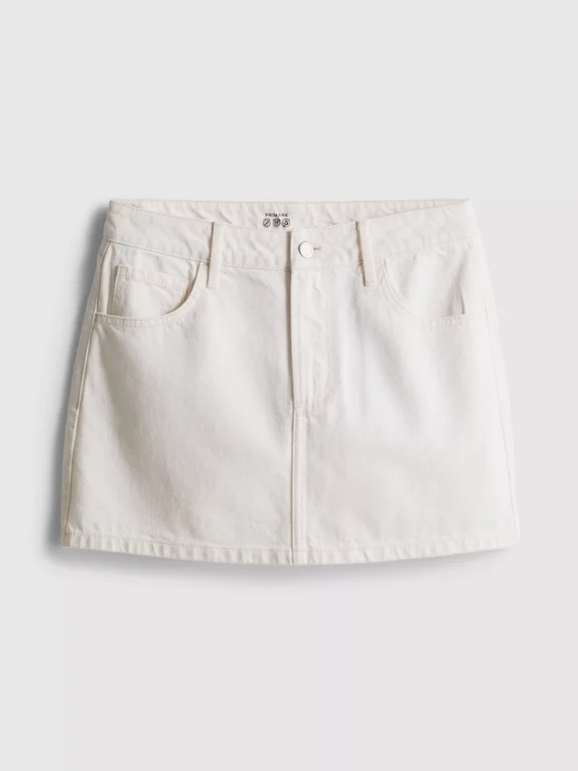 Miniskjørt i bomullsdenim