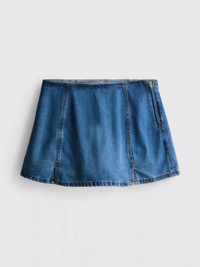 Miniskjørt i bomullsdenim