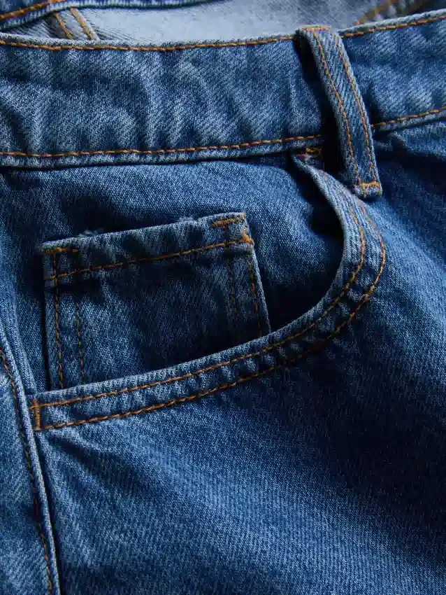 Miniskjørt i bomullsdenim