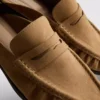 Mule-sandaler i imitert semsket skinn