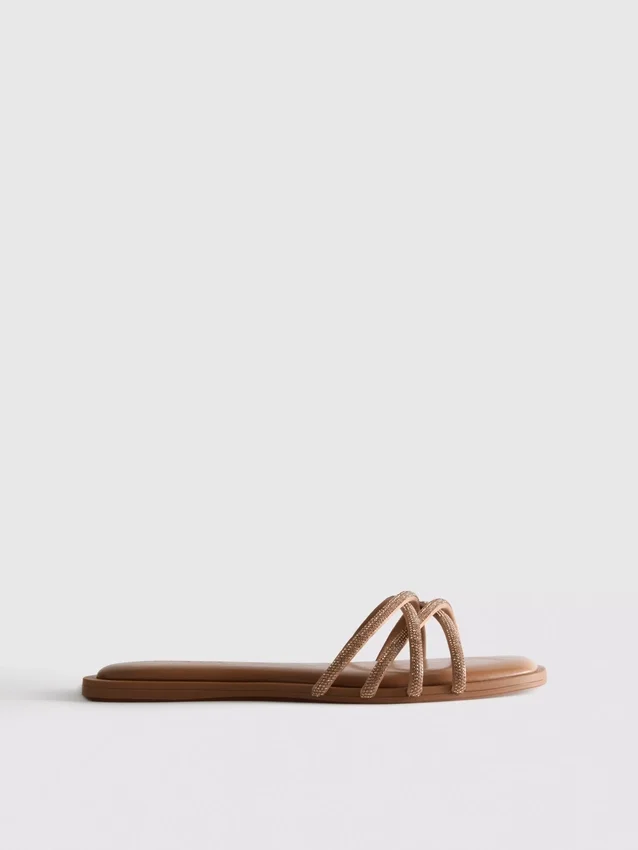 Mule-sandaler med «Diamanta»-veving