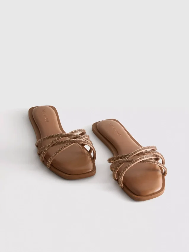 Mule-sandaler med «Diamanta»-veving