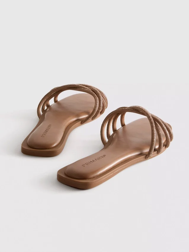 Mule-sandaler med «Diamanta»-veving