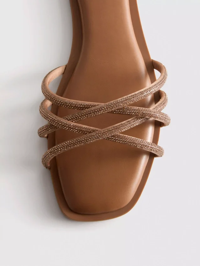 Mule-sandaler med «Diamanta»-veving