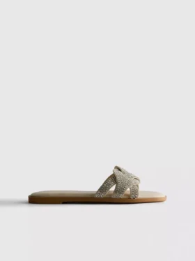 Mulesandaler med rhinestones