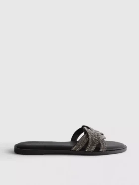 Mulesandaler med rhinestones