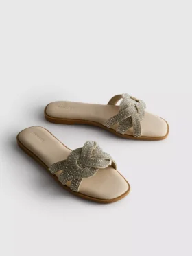 Mulesandaler med rhinestones
