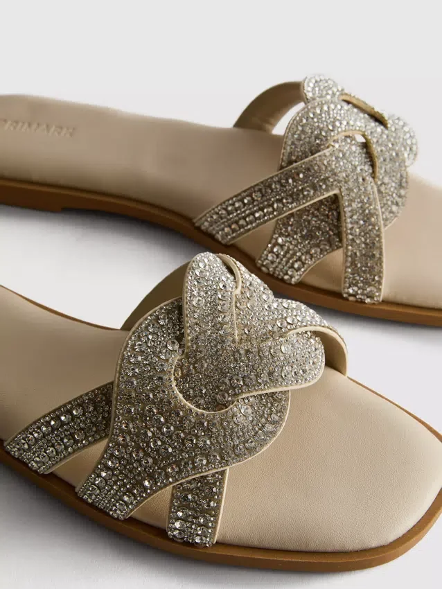 Mulesandaler med rhinestones