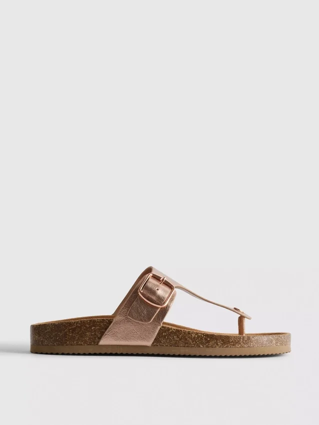 Mulesandaler med T-bar og spenne