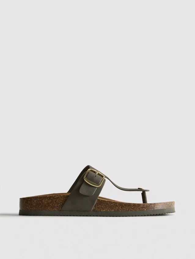 Mulesandaler med T-bar og spenne