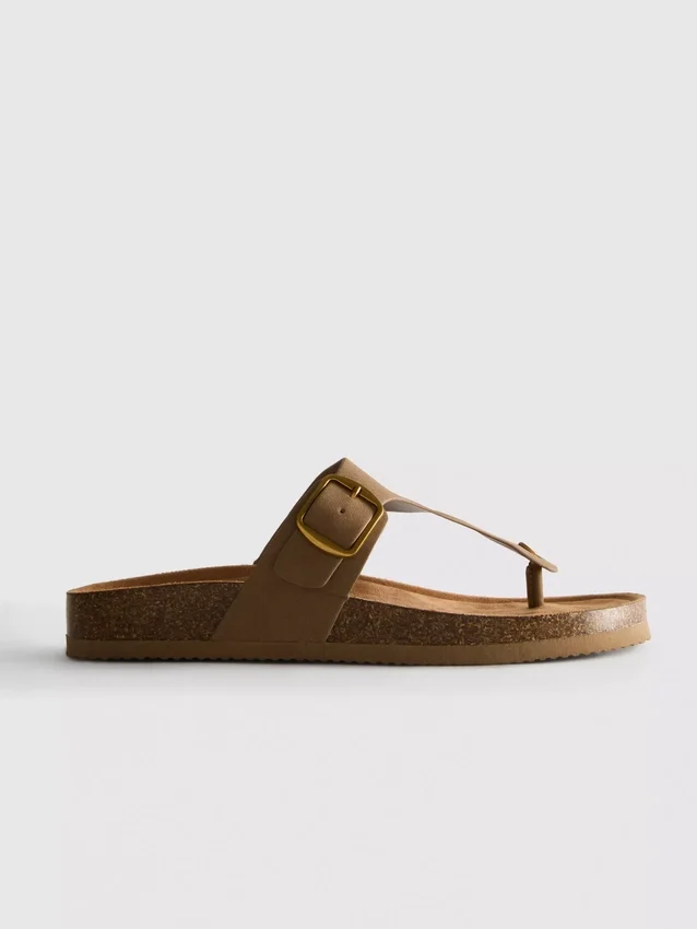 Mulesandaler med T-bar og spenne
