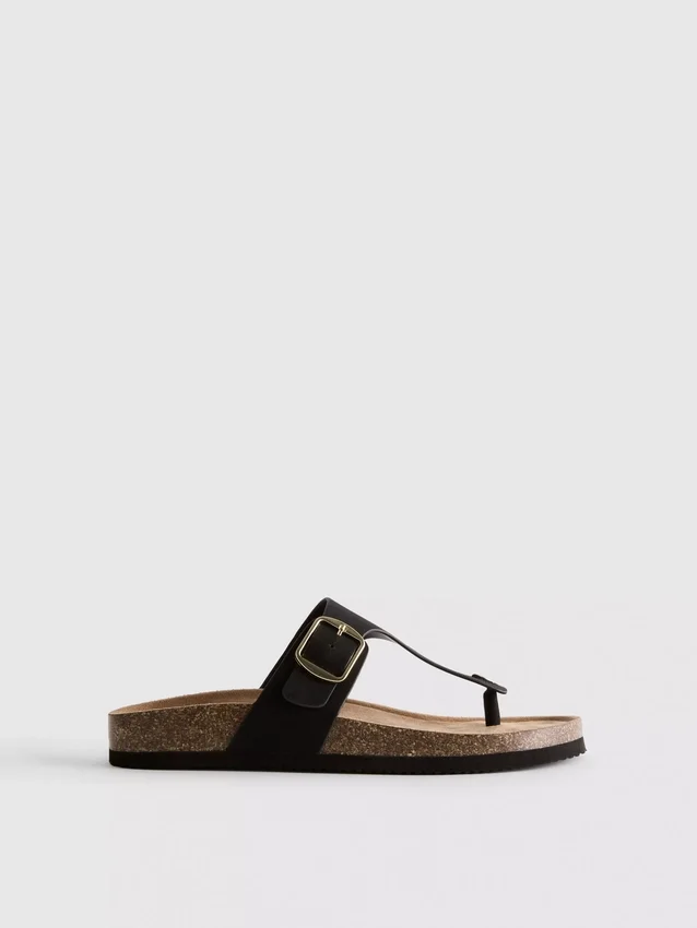 Mulesandaler med T-bar og spenne