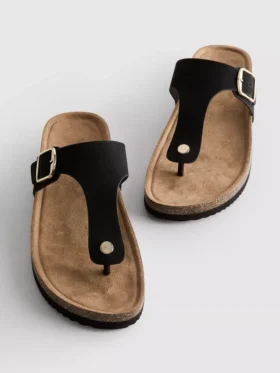 Mulesandaler med T-bar og spenne