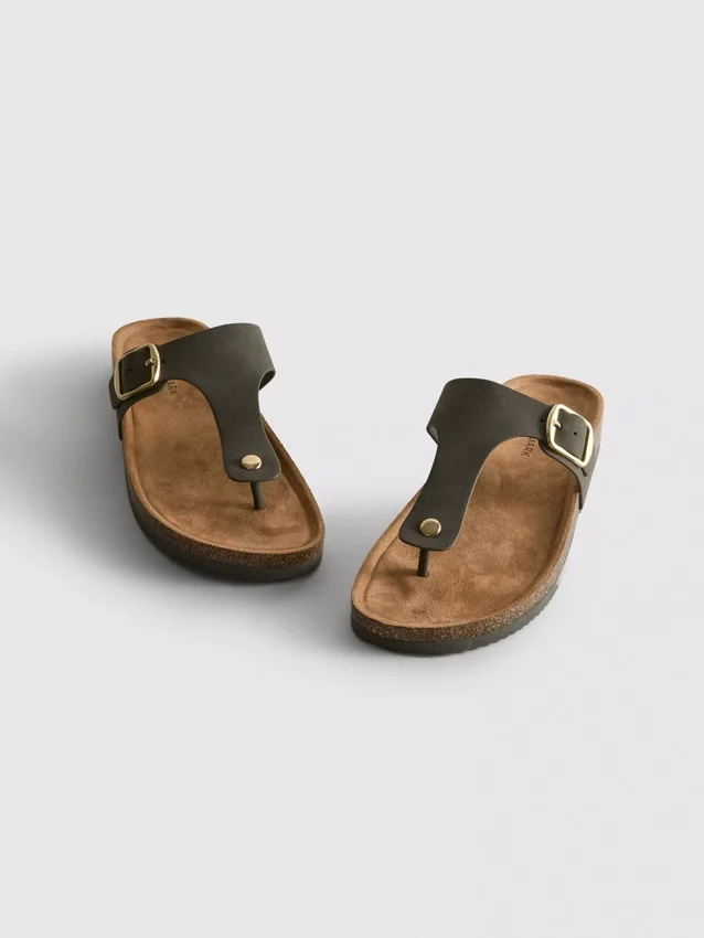 Mulesandaler med T-bar og spenne