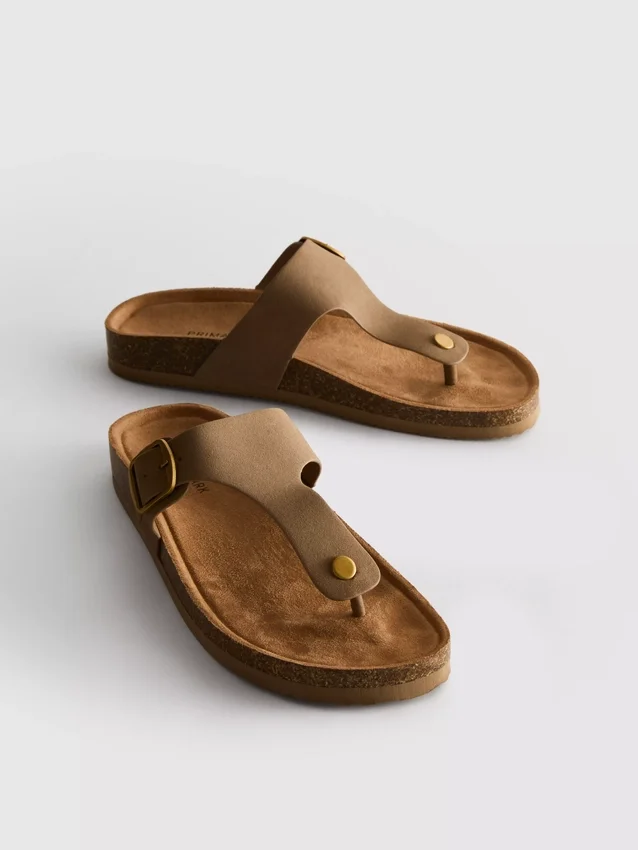 Mulesandaler med T-bar og spenne