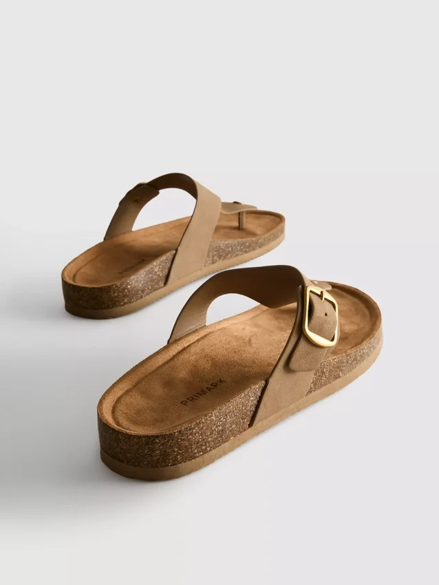 Mulesandaler med T-bar og spenne