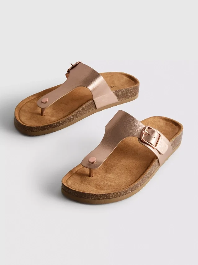 Mulesandaler med T-bar og spenne