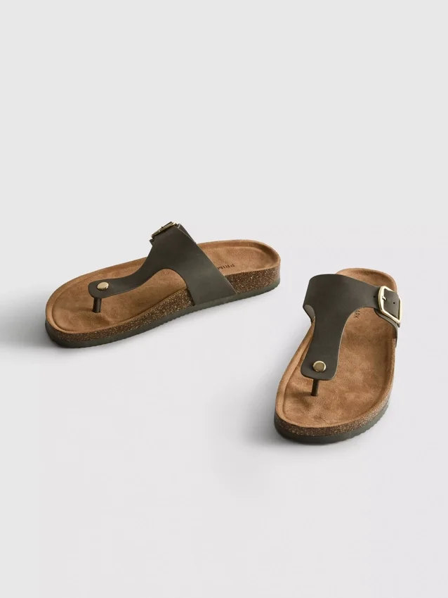 Mulesandaler med T-bar og spenne