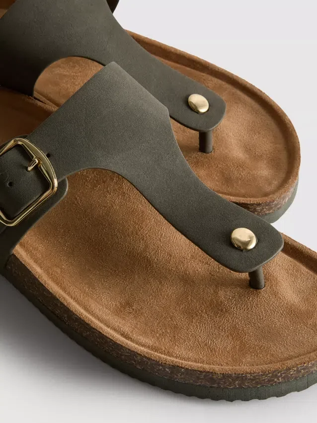 Mulesandaler med T-bar og spenne