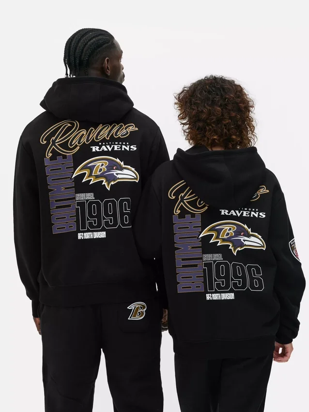 NFL Baltimore Ravens-hettegenser med trykk