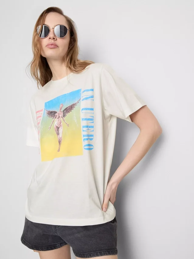 Nirvana bomulls-T-skjorte med regnbue-motiv