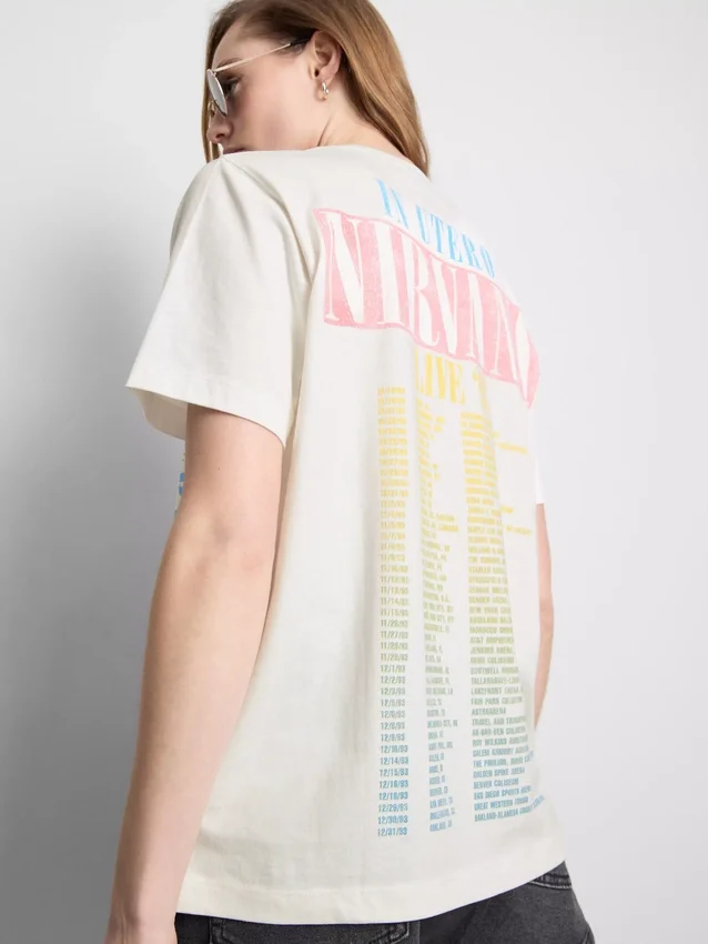 Nirvana bomulls-T-skjorte med regnbue-motiv