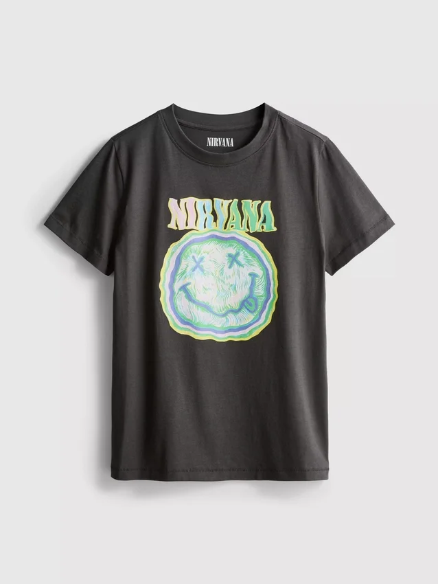 Nirvana-T-skjorte i vasket bomull
