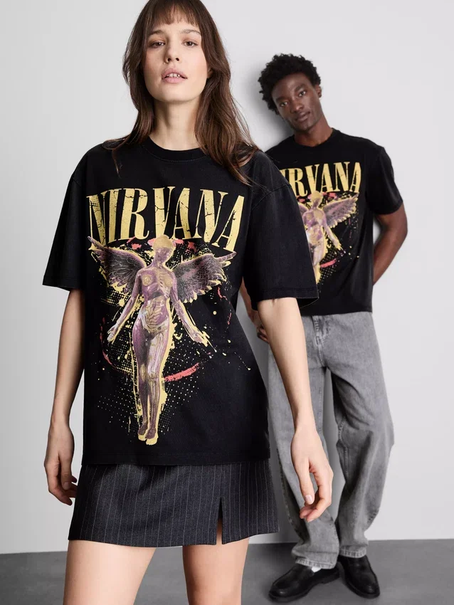Nirvana-T-skjorte med englemotiv