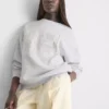 Oversized 98-gauge sweatshirt med små blomstermønster