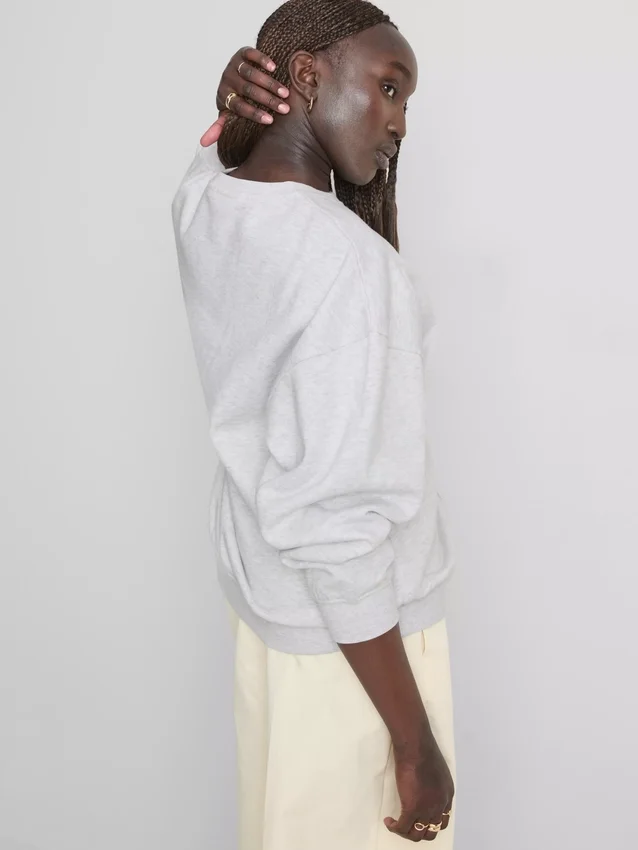 Oversized 98-gauge sweatshirt med små blomstermønster