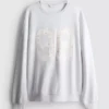 Oversized 98-gauge sweatshirt med små blomstermønster