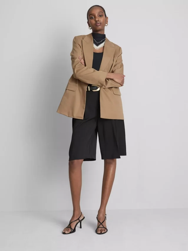 Oversized blazer med én rad knapper