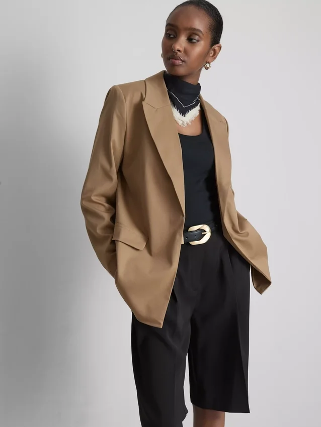 Oversized blazer med én rad knapper