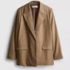 Oversized blazer med én rad knapper