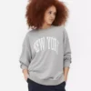 Oversized genser med grafisk trykk fra New York