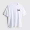 Oversized grafisk boyfriend-T-skjorte i bomull