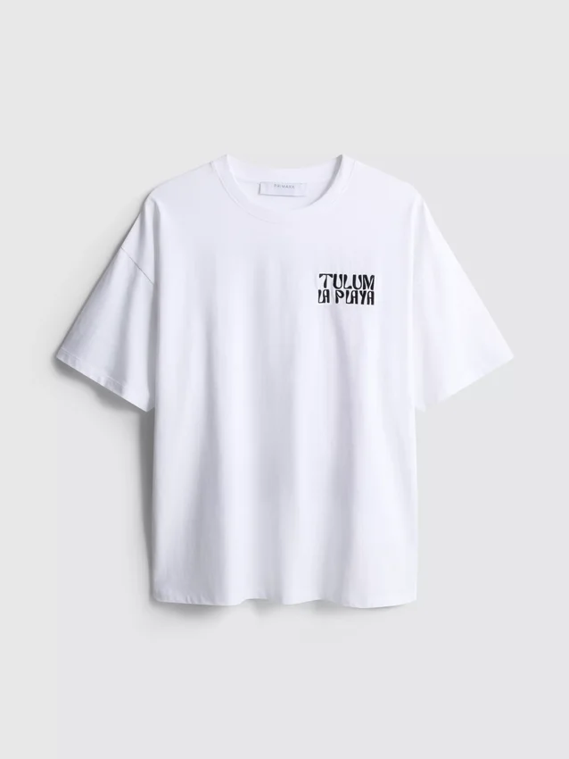 Oversized grafisk boyfriend-T-skjorte i bomull