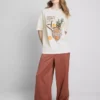 Oversized T-skjorte i bomull i gammeldags stil
